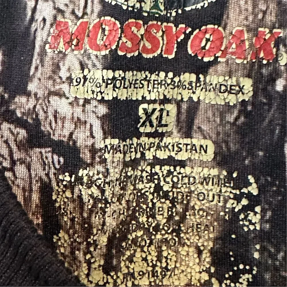 Mossy Oak Men's XL Black Camo Long Sleeve Henley‎ Shirt - Picture 3 of 6